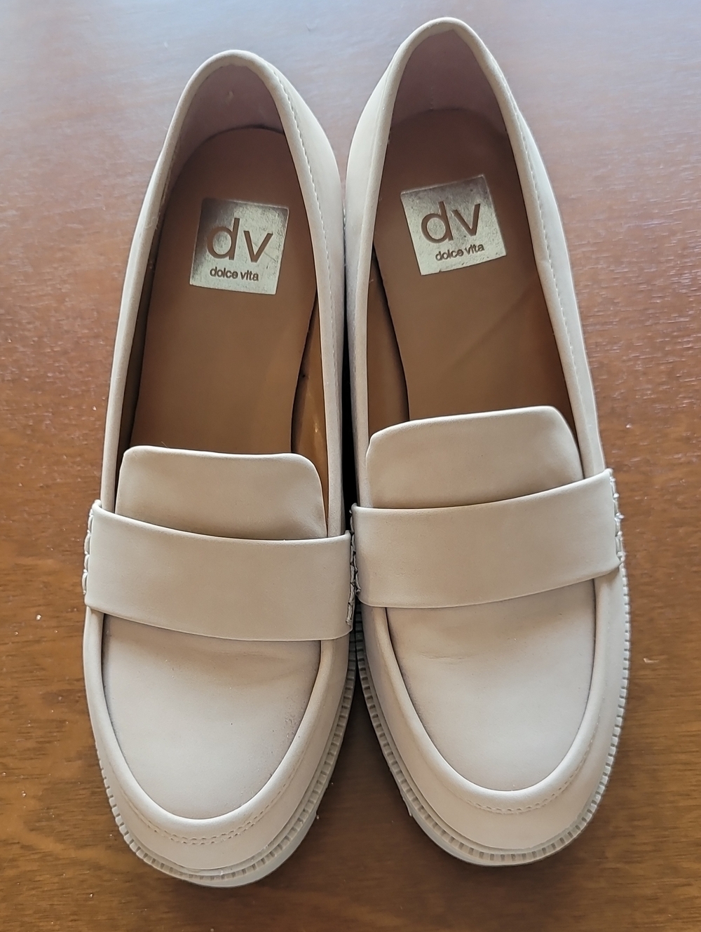 Dolce Vita Neutral Cream Penny Loafers